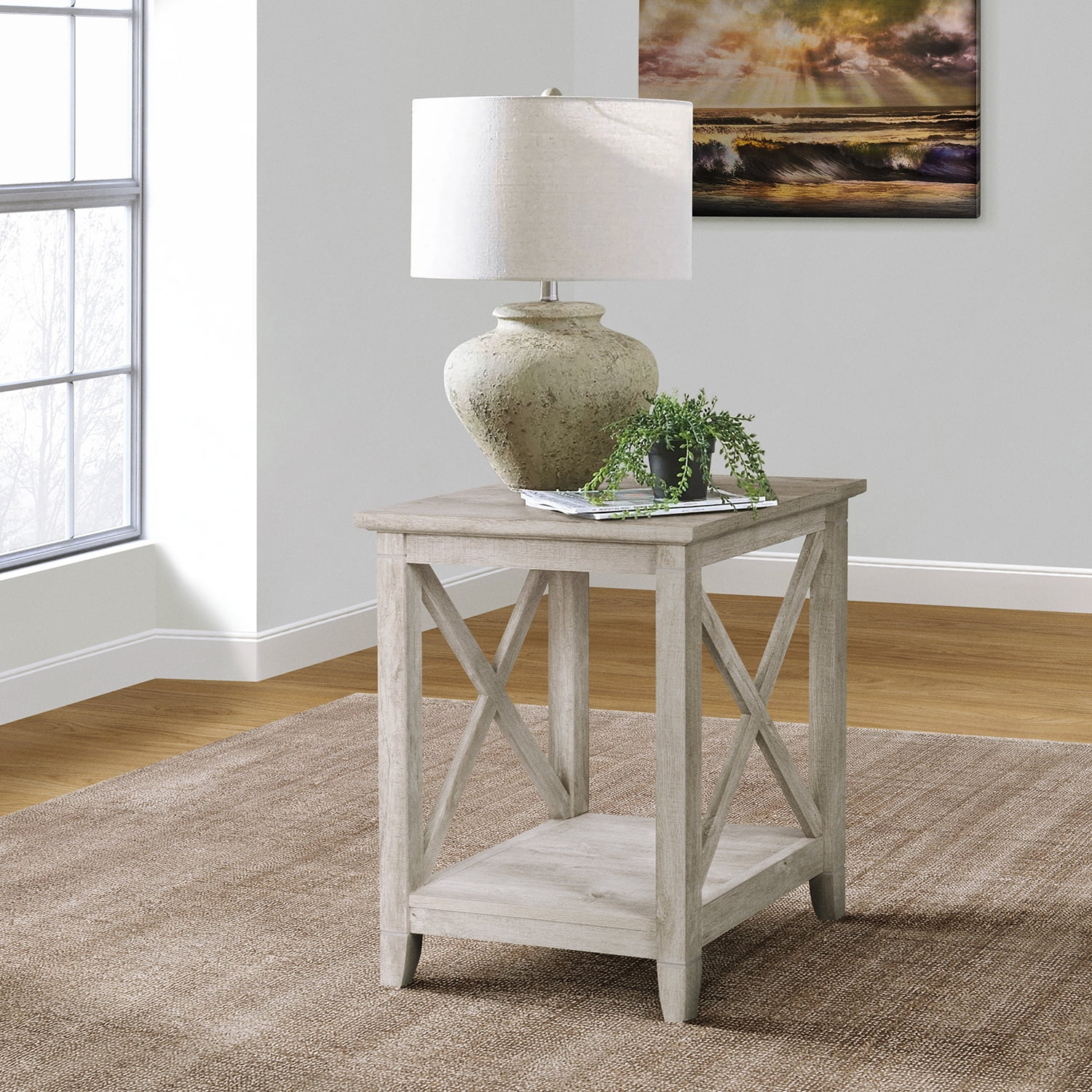 Saint Birch Honduras Washed Gray End Table