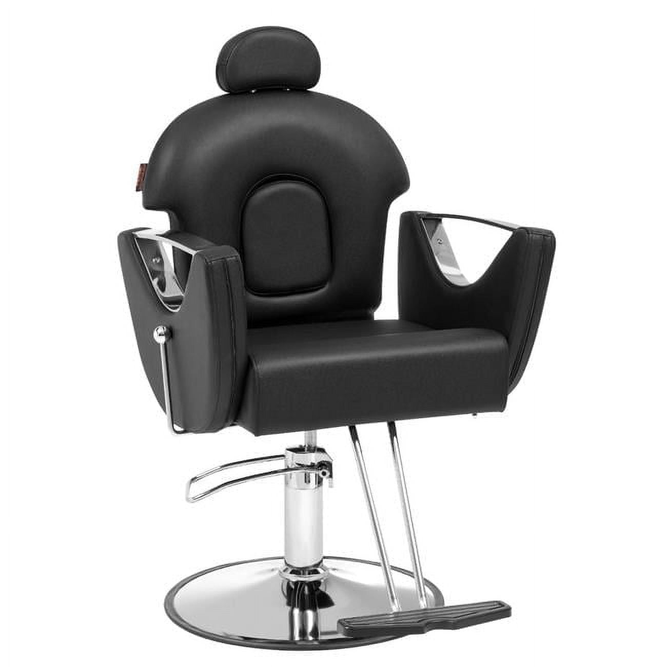 Salon Chair, Hydraulic Recliner Barber Chair for Hair Stylist, 360 Deg Swivel Reclining Salon Chair, Black - 330 lbs