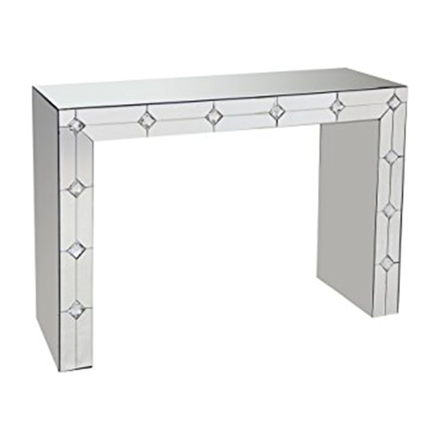 ACME Hessa Engineered Wood Console Table in Mirrored & Faux Rhinestone