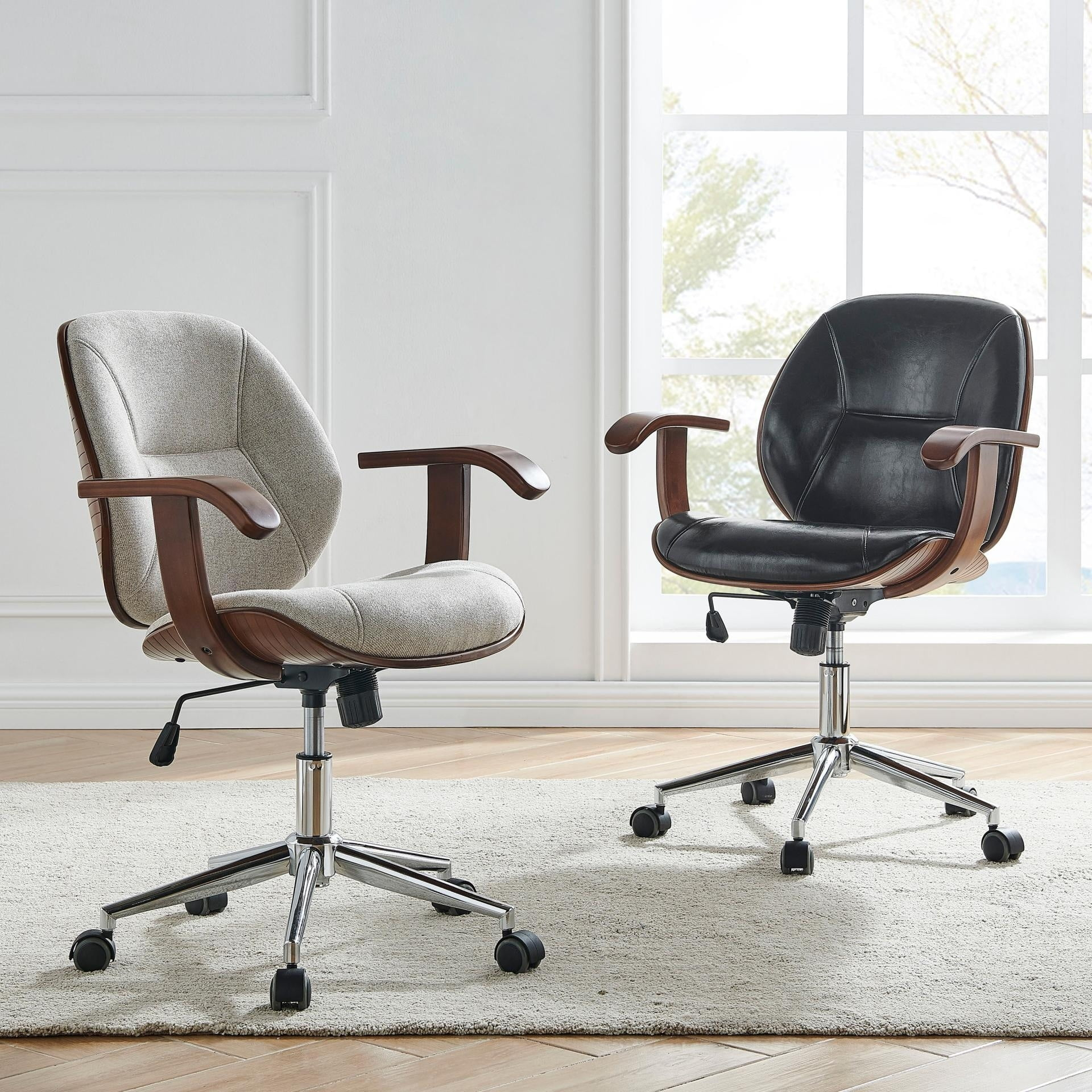 Samuel Bamboo Office Chair w/ Armrest Beige