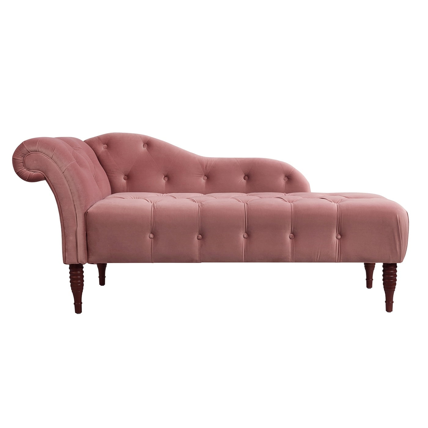 Samuel Tufted Roll Arm Chaise Lounge Ash Rose