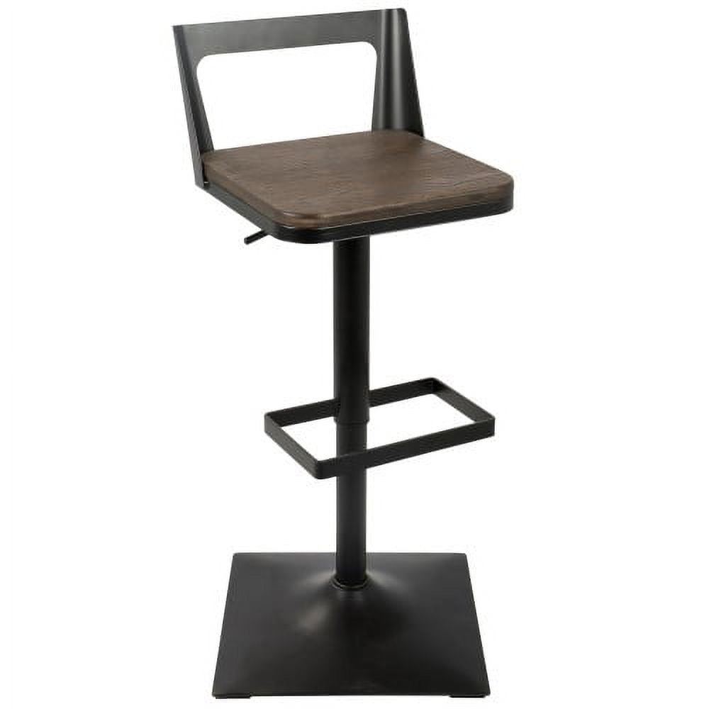Samurai Industrial Adjustable Barstool in Black and Espresso by LumiSource