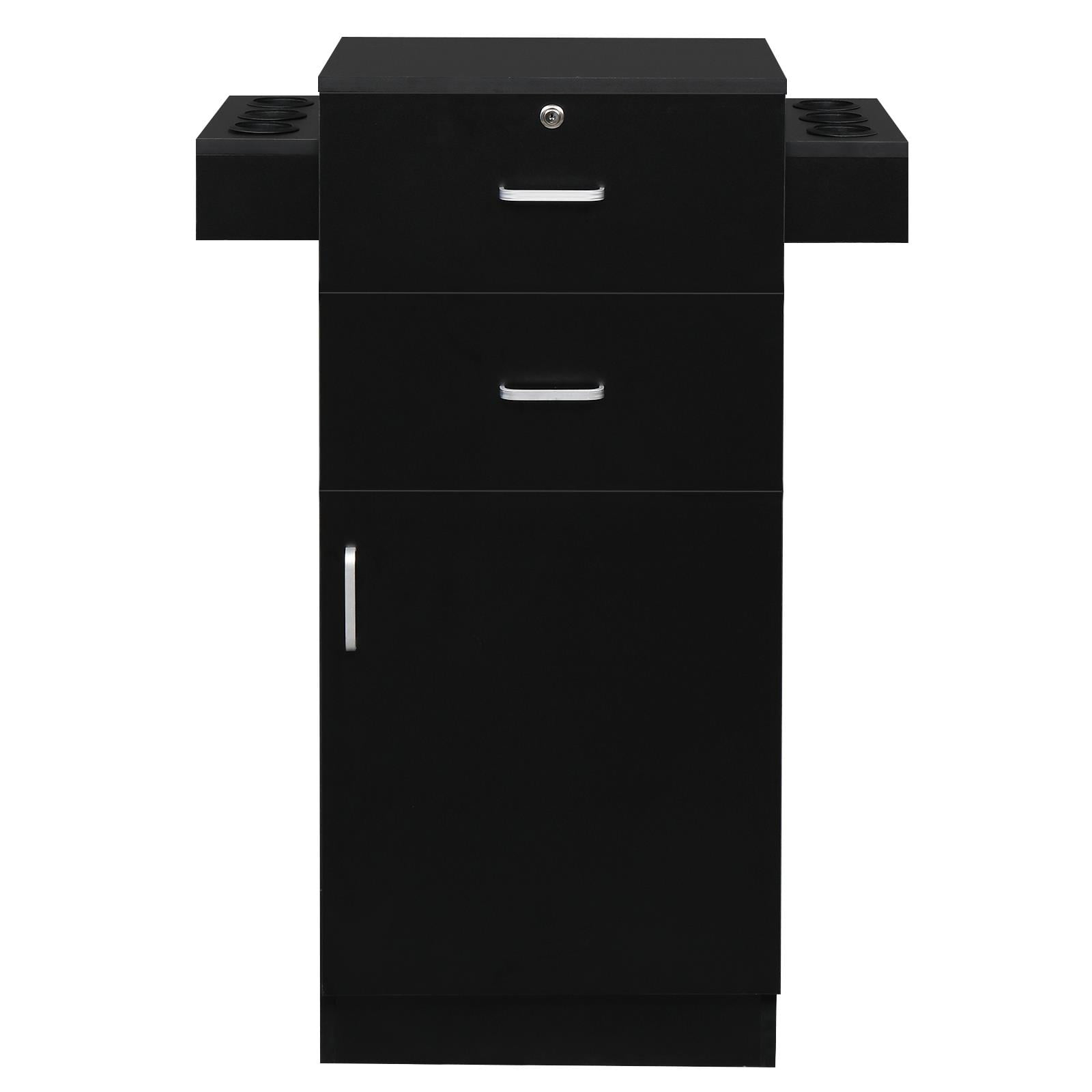 Ktaxon Locking Beauty Salon Storage Cabinet Hair Dryer Holder Stylist Spa Equipment Black
