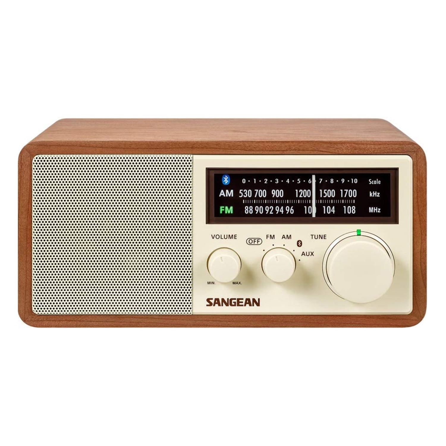 Sangean AM FM Aux Wooden Cabinet Table Top Radio and Bluetooth Receiver