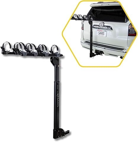 Saris Grand Slam Hitch Bike Rack, Universal 4 Bike Hitch Rack with Hatch Access - Black