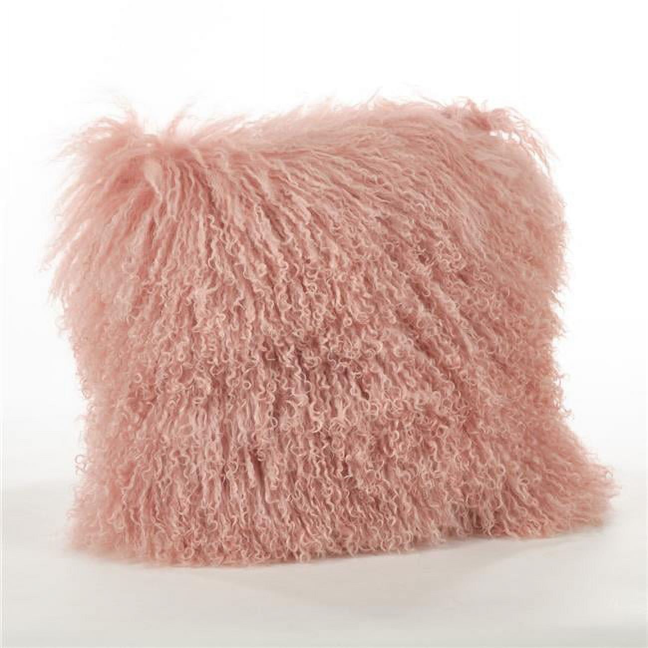Saro Lifestyle 100% Wool Mongolian Lamb Fur Poly Filled Throw Pillow