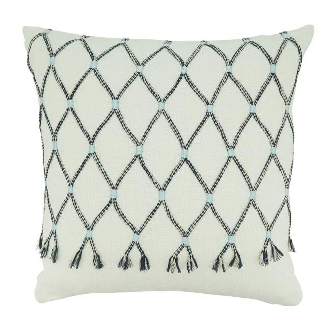 Saro Lifestyle Down-Filled Cord Appliqué Design Throw Pillow