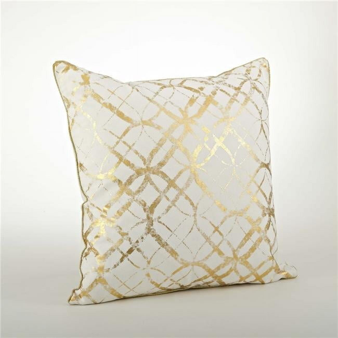 Saro Lifestyle Metallic Foil Print Throw Down Filled Pillow, 20", Gold