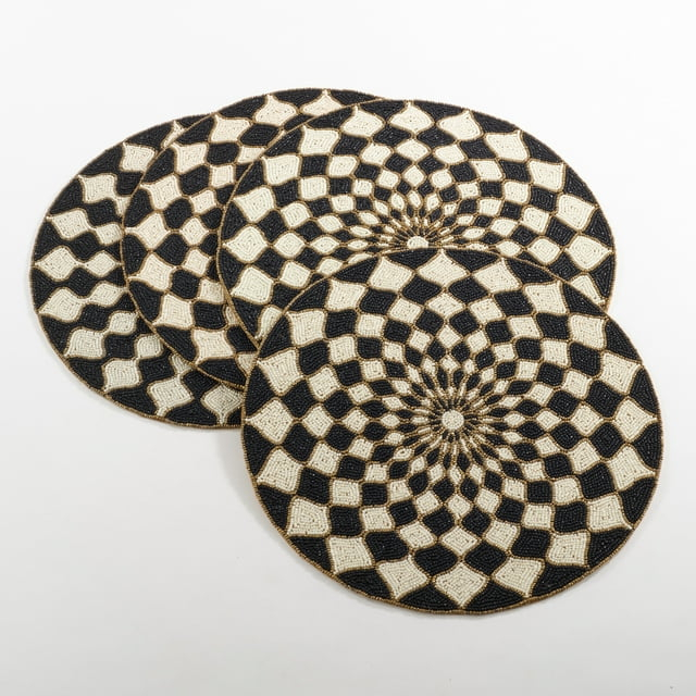 Saro Lifestyle Beaded Design Placemat, 15" Round, Multi