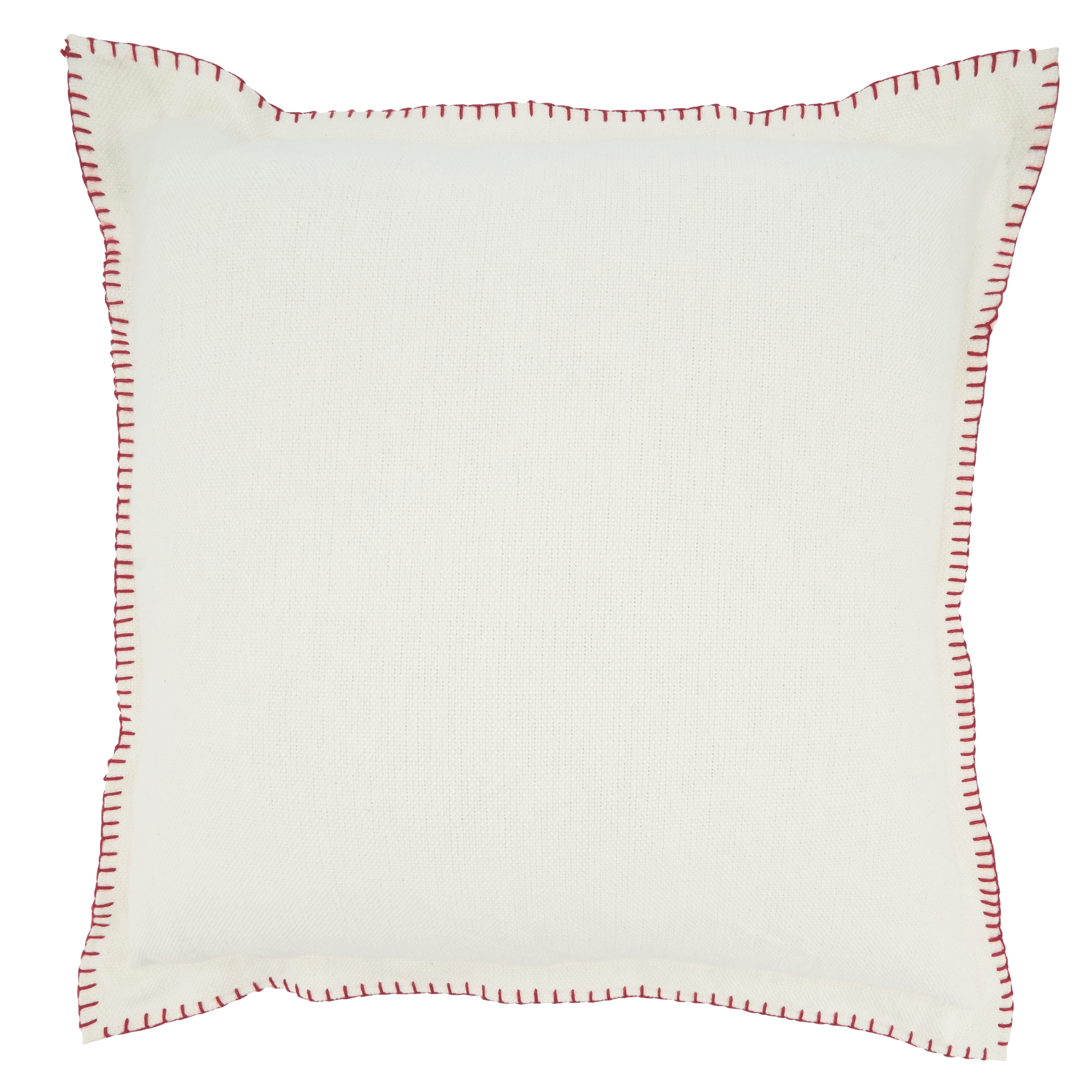 Saro Lifestyle Celena Collection Whip Stitched Flange Design Throw Pillow, White, 20"x20"