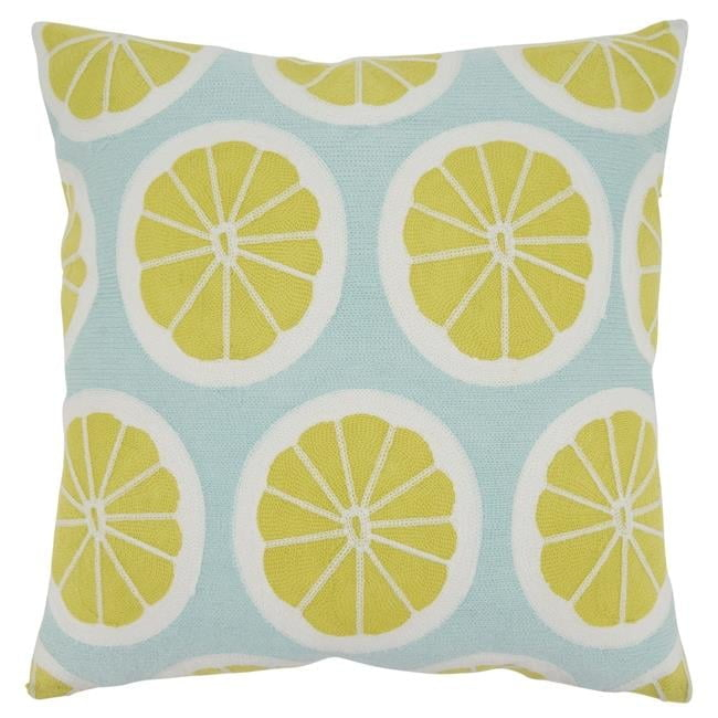 Saro Lifestyle Embroidered Lime Pillow - Down Filled, 18" Square, Lime