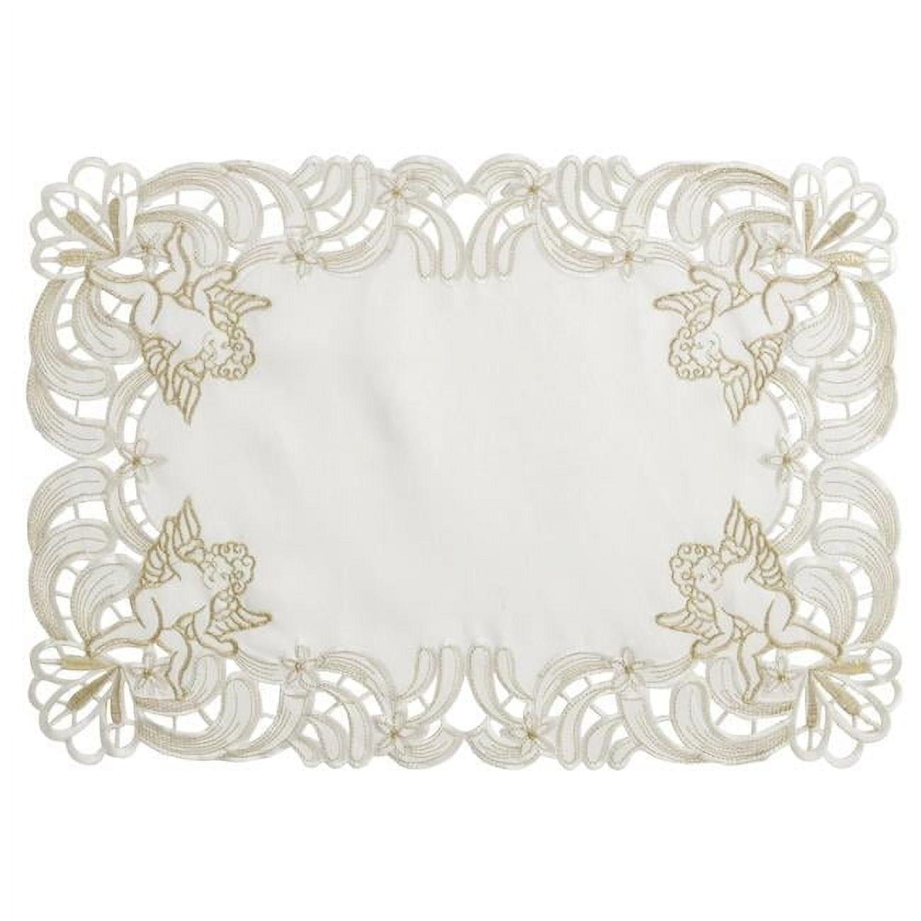 Saro Lifestyle Embroidered Cupid Design Placemat (Set of 4)