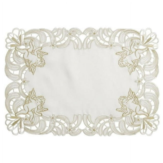Saro Lifestyle Embroidered Cupid Design Placemat (Set of 4)