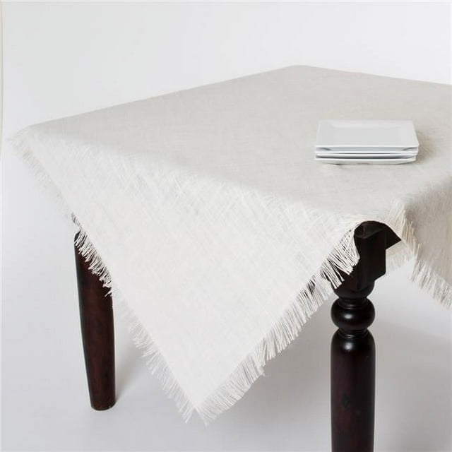 Saro Lifestyle Fringed Burlap Design Tablecloth