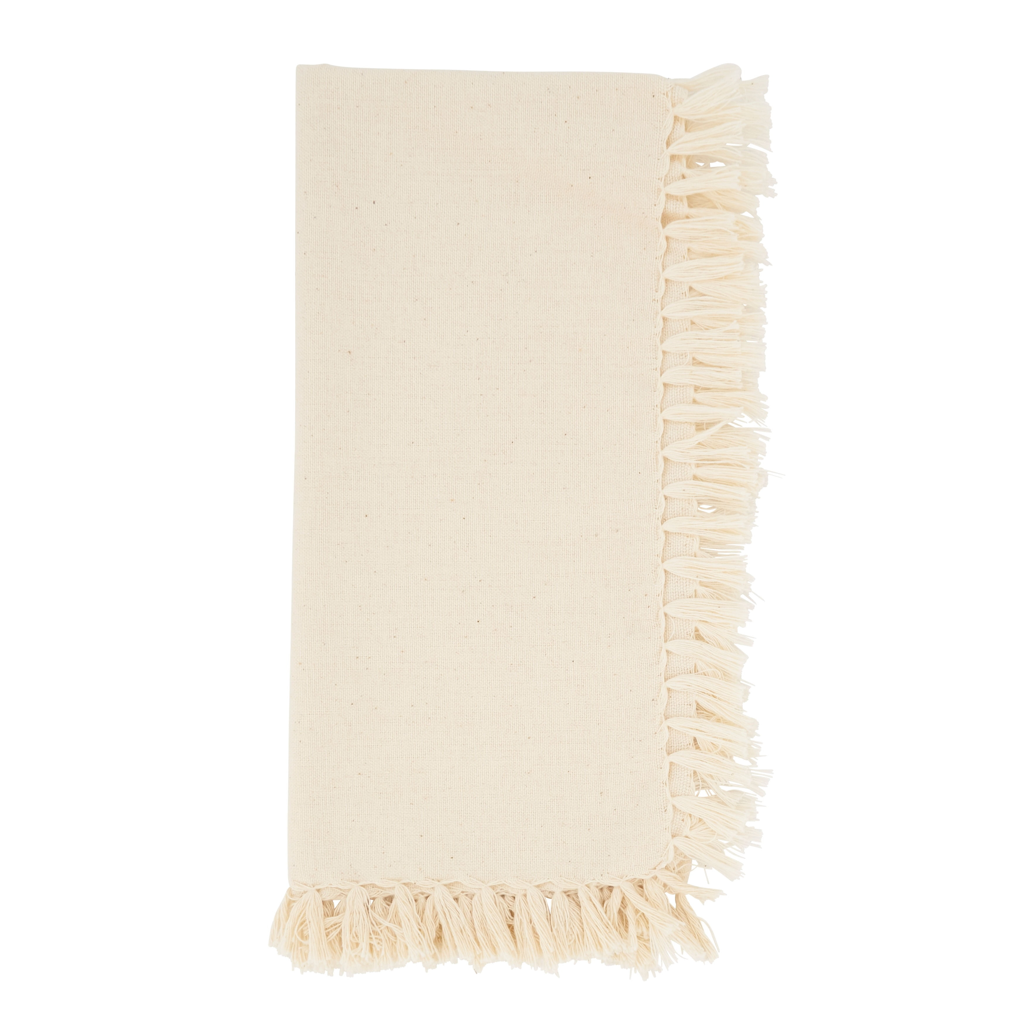 Saro Lifestyle Fringed Design Table Napkin (Set of 4)