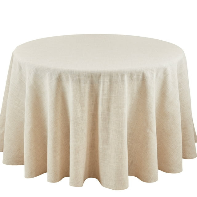 Saro Lifestyle Natural Toscana Tablecloth, Natural, 96" Round