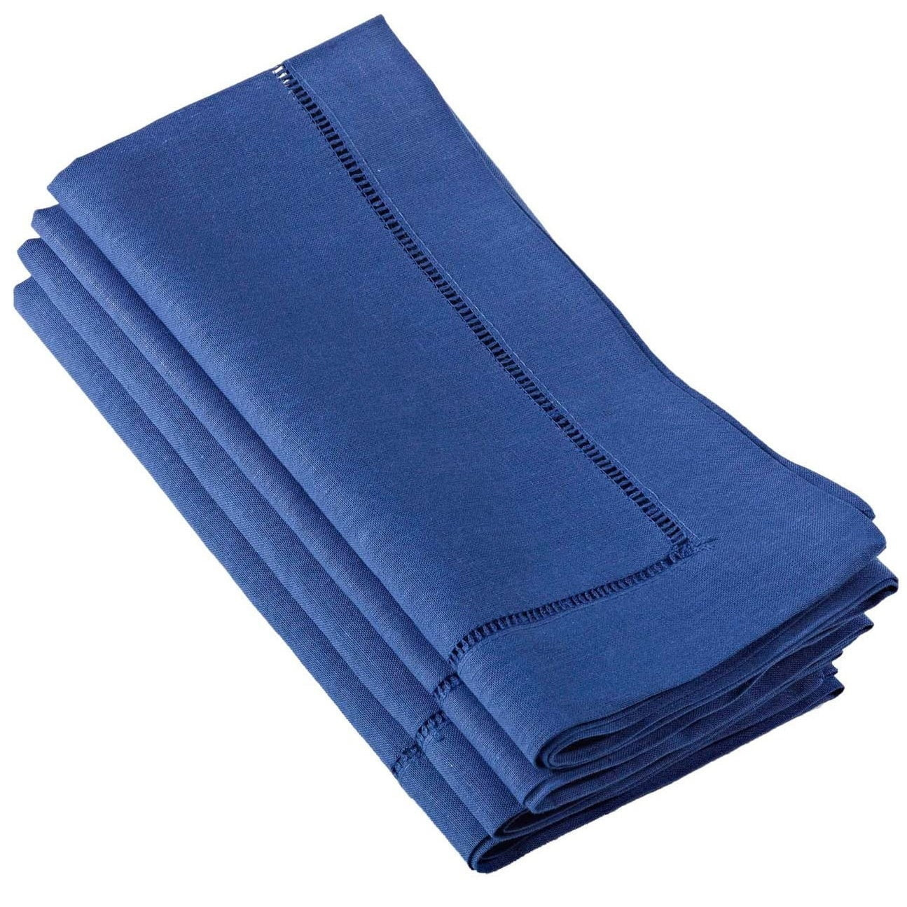 Saro Lifestyle Hemstitched Dinner Napkin (Set of 4), 20"x20", Cobalt Blue