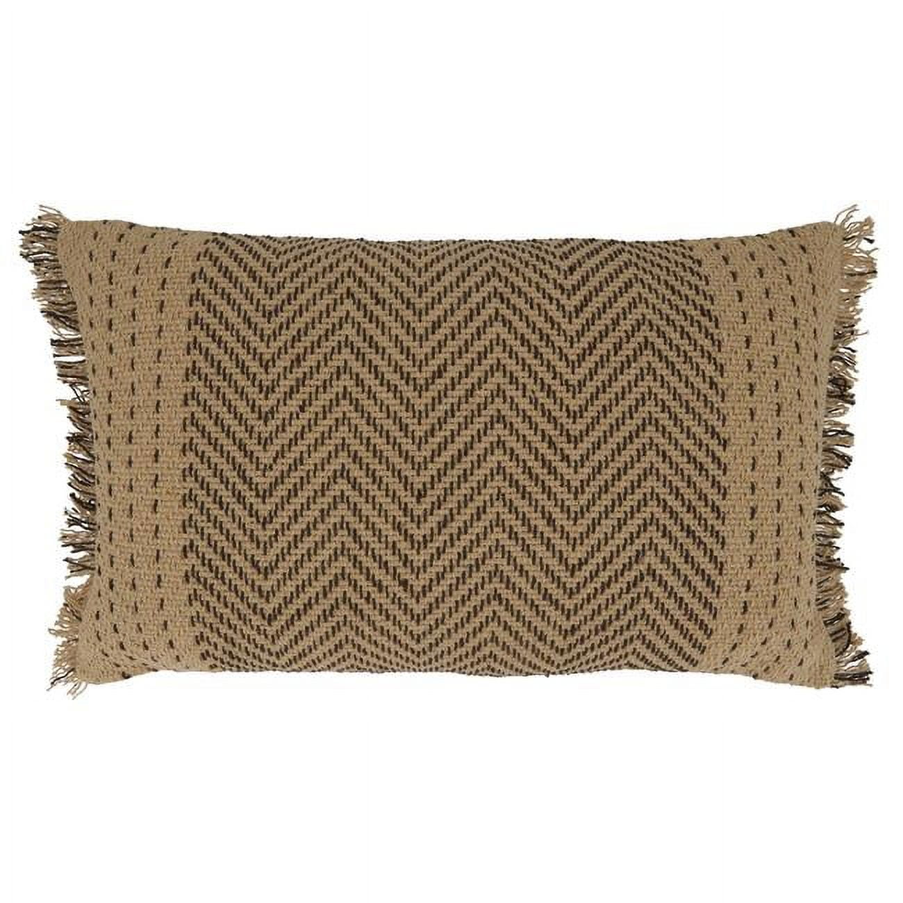 Saro Lifestyle Kantha Stitch Throw Pillow With Poly Filling, Natural, 14" x 23"
