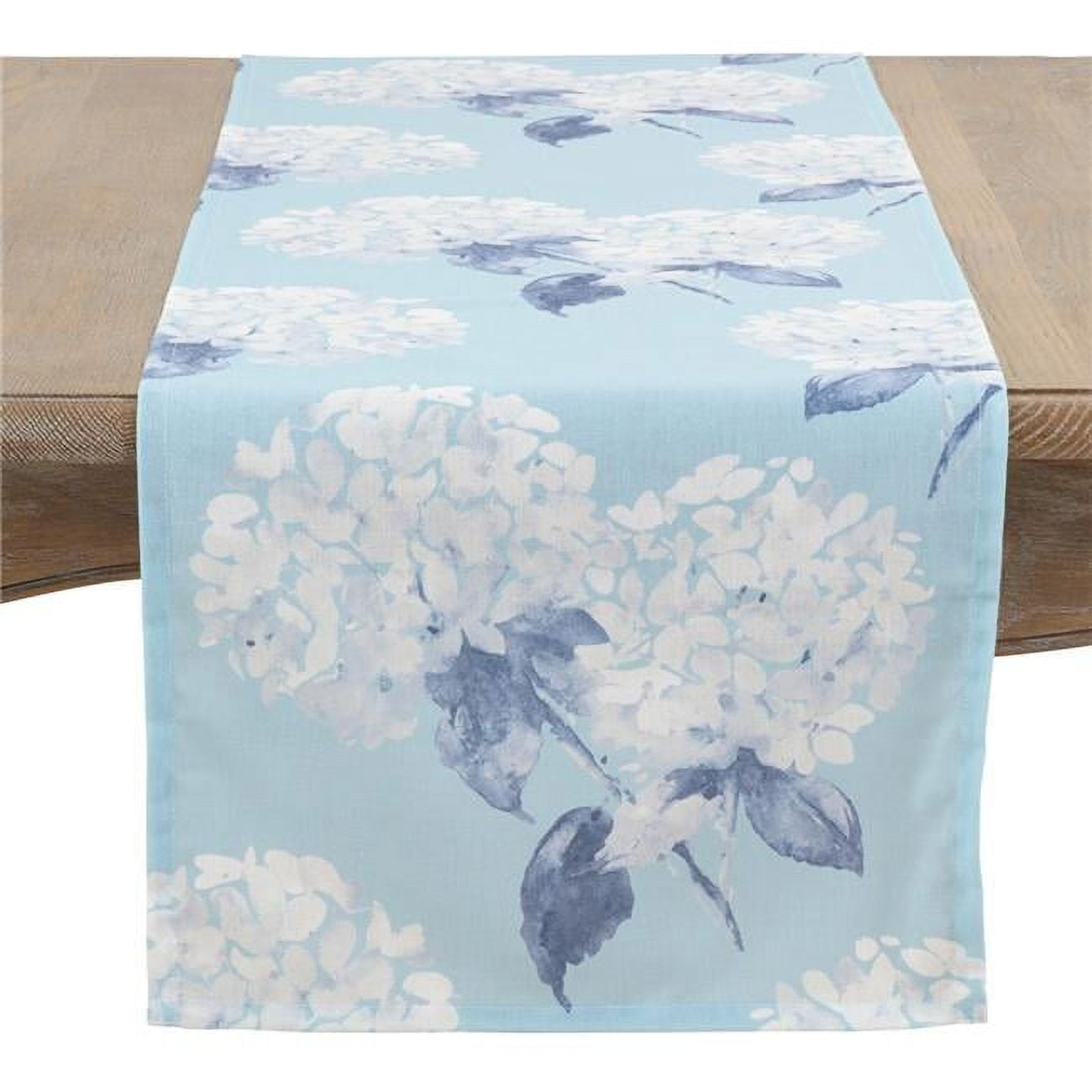 Saro Lifestyle Printed Hydrangea Table Runner