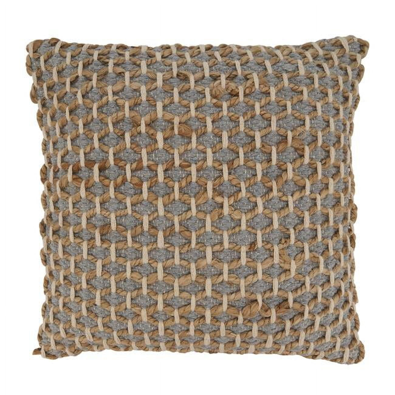 Saro Lifestyle Rope  Decorative Pillow Cover, Grey, 18" x 18"