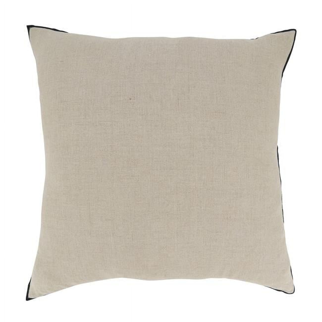 Saro Lifestyle Stonewashed Stitched Edge Down Filled Throw Pillow, Beige , 20"x20"