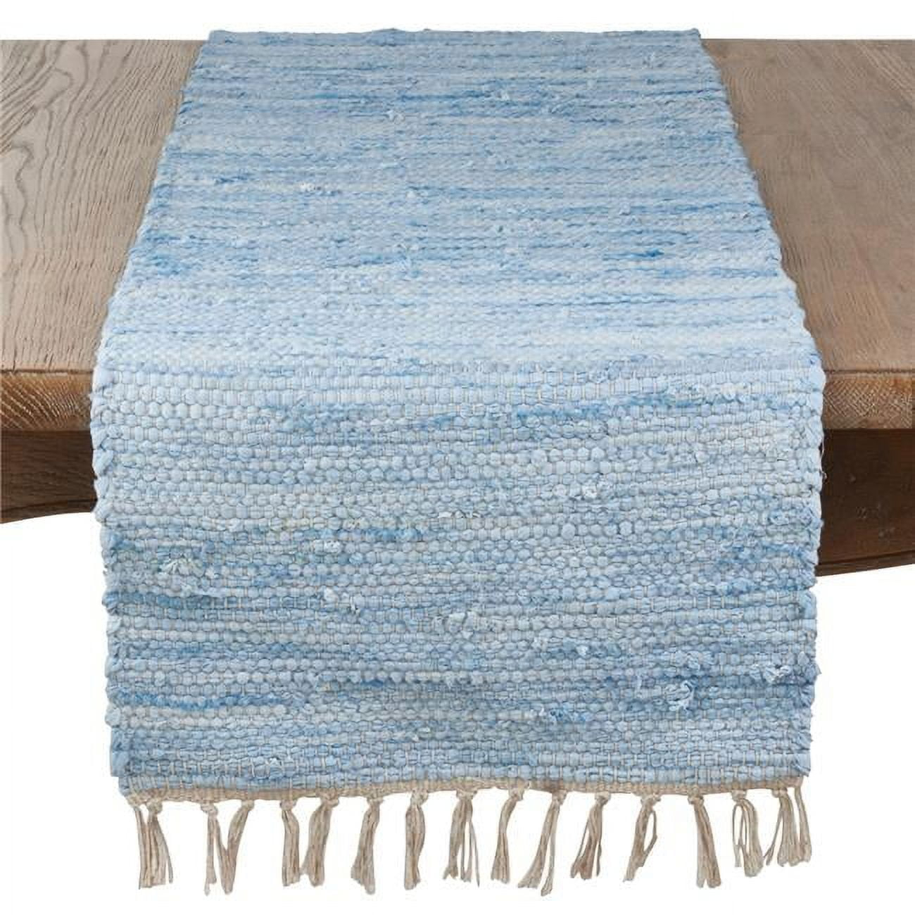 Saro Lifestyle Striped Chindi Table Runner