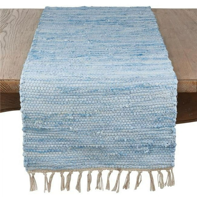 Saro Lifestyle Striped Chindi Table Runner