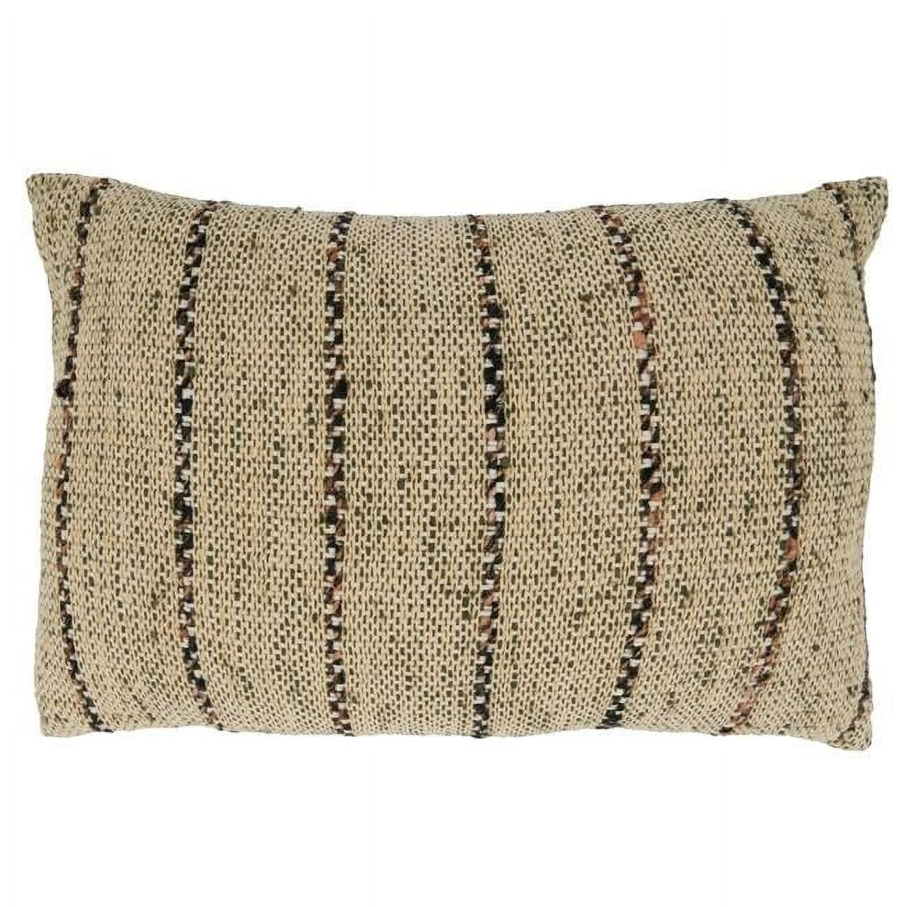 Saro Lifestyle Saro Lifestyle Cotton Pillow Cover With Thin Stripe Design, Natural, 16" x 24"