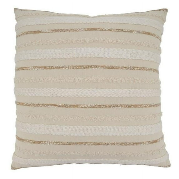 Saro Lifestyle Woven Stripe Design Down Filled Throw Pillow