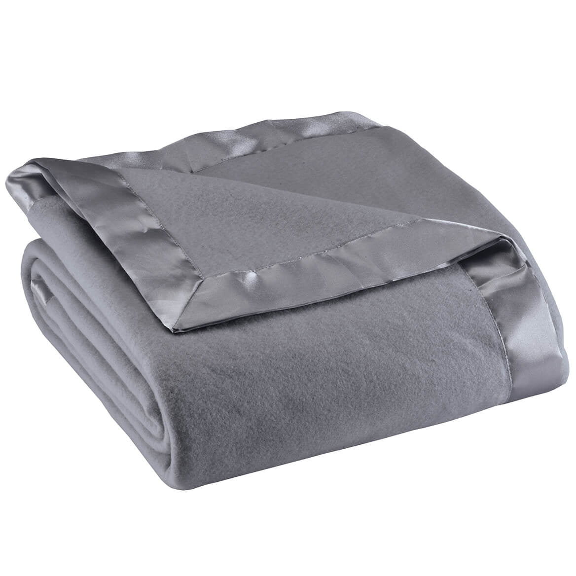 Satin Fleece Blanket by OakRidge, Full/Queen, Twin or King Size – 100% Polyester Lightweight Fabric and Cozy Satin Binding Edges in Tightly Folding Travel Blanket, Navy Blue