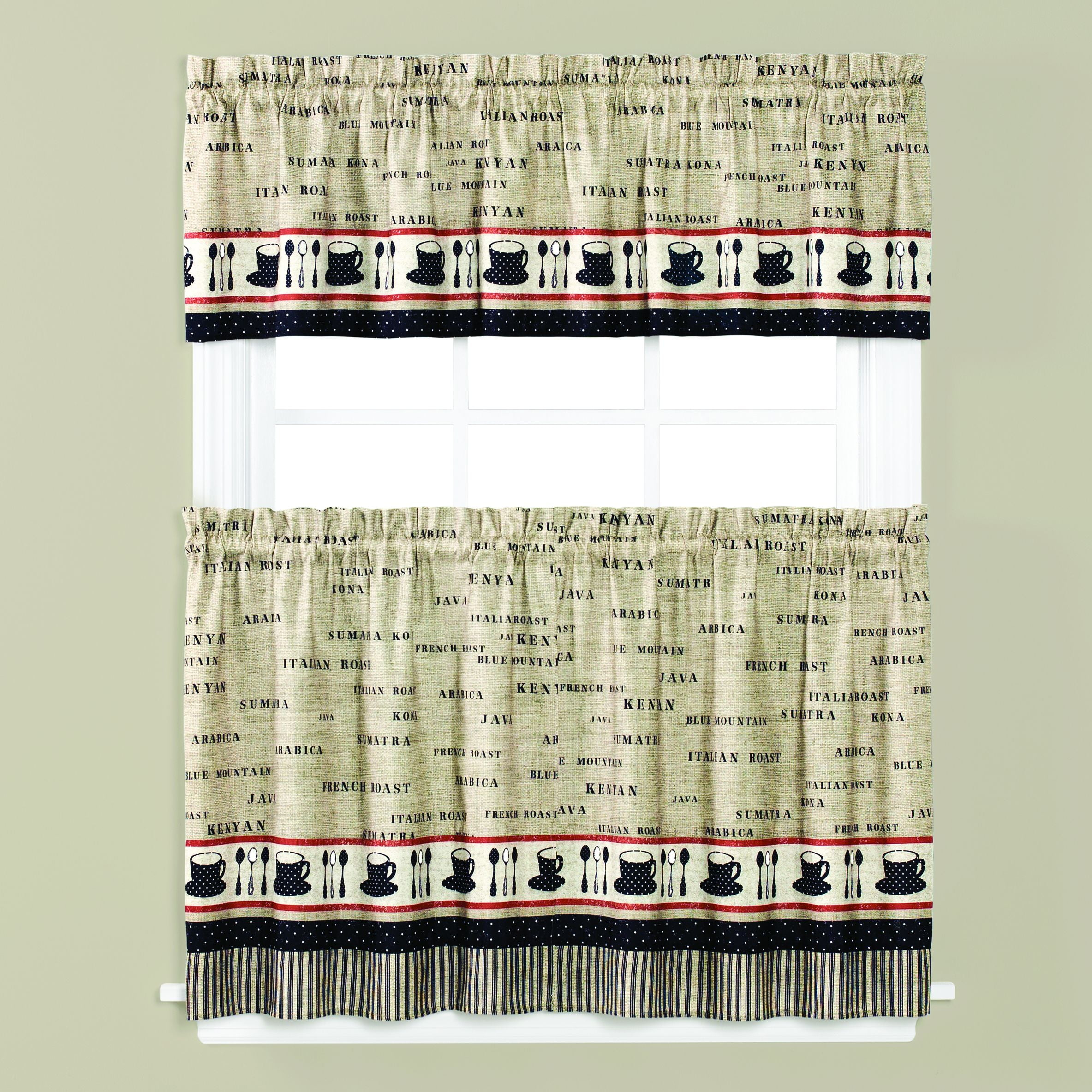 Saturday Knight Ltd Cafe Window Tier Pair With 3/4" Rod Pocket - 2 Piece - 57x36", Linen