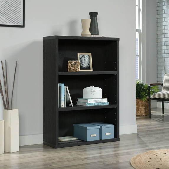Sauder 3-Shelf Bookcase, Raven Oak Finish