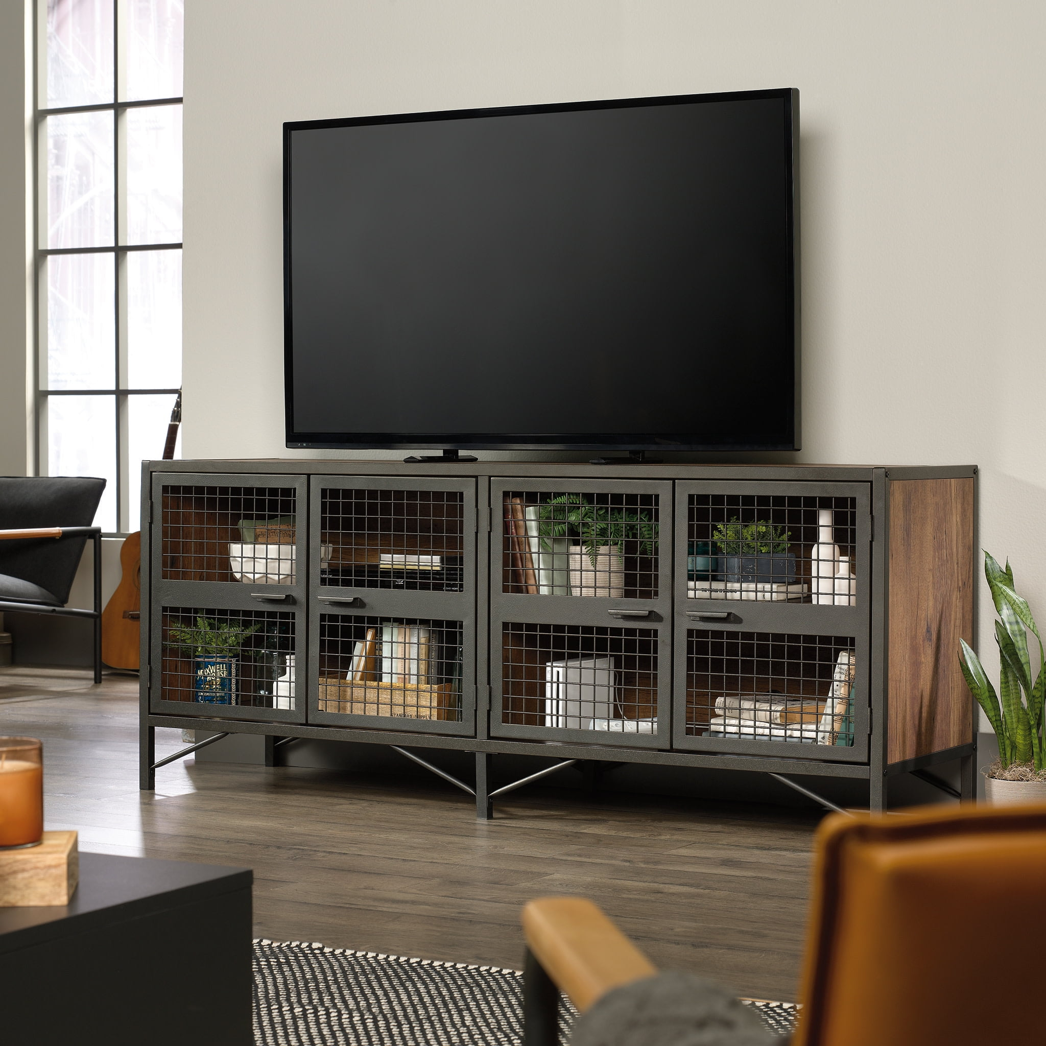 Sauder Boulevard Café TV Stand for TV's up to 70", Vintage Oak Finish