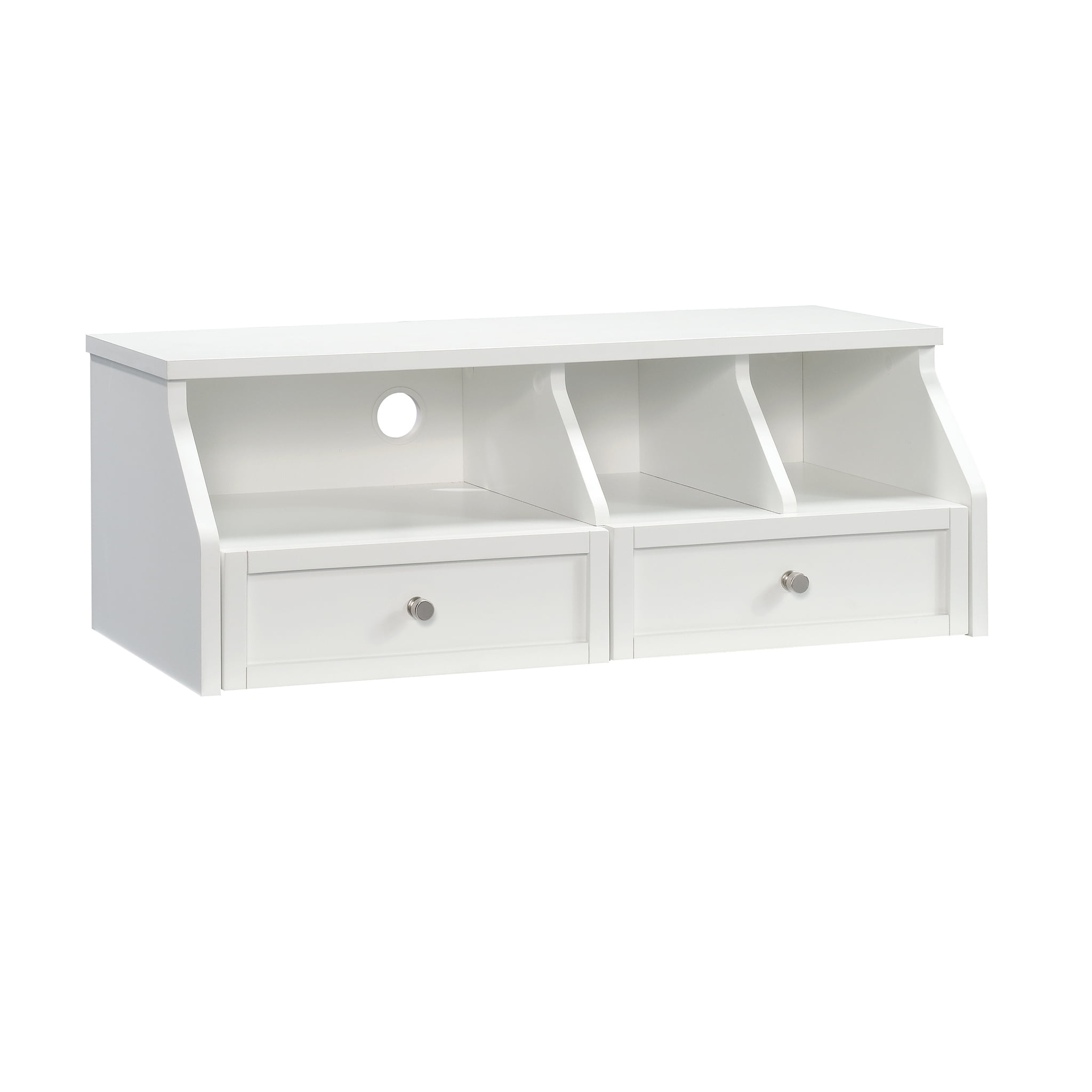 Sauder Craft Pro Engineered Wood 2-Drawer Hutch with Cubbyhole Storage in White