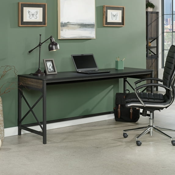 Sauder Foundry Road 72"x24" Table Desk, Carbon Oak Finish