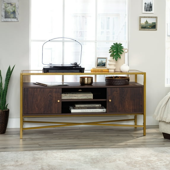 Sauder Harper Heights TV Stand For TVs up to 55", Rich Walnut Finish