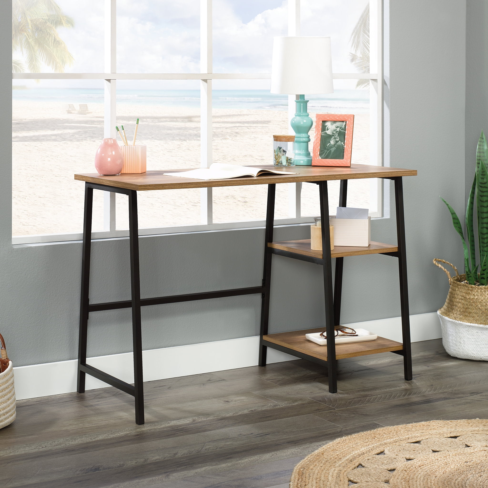 Sauder North Avenue Engineered Wood Desk in Sindoori Mango/Natural