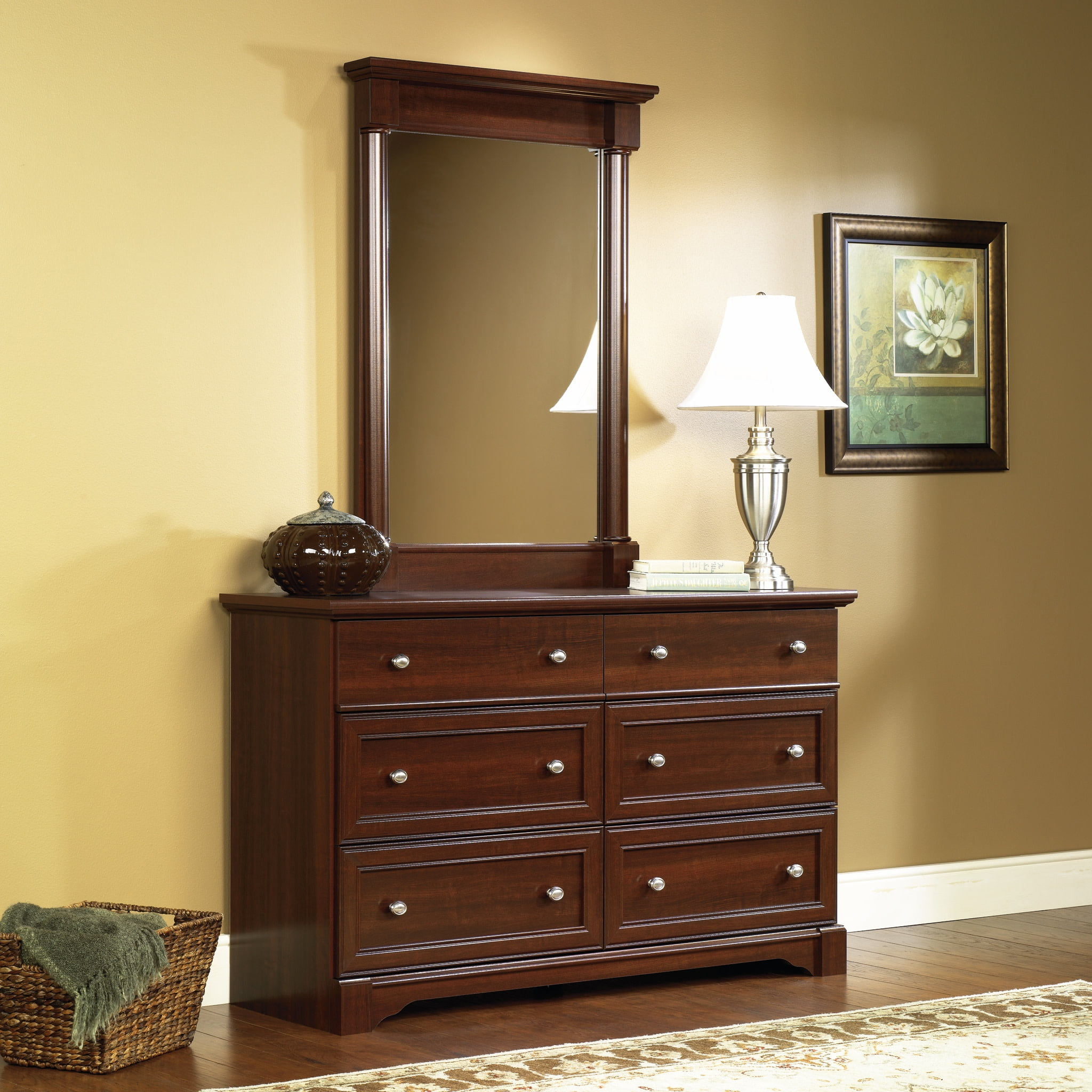 Sauder Palladia 6-Drawer Bedroom Dresser, Select Cherry Finish