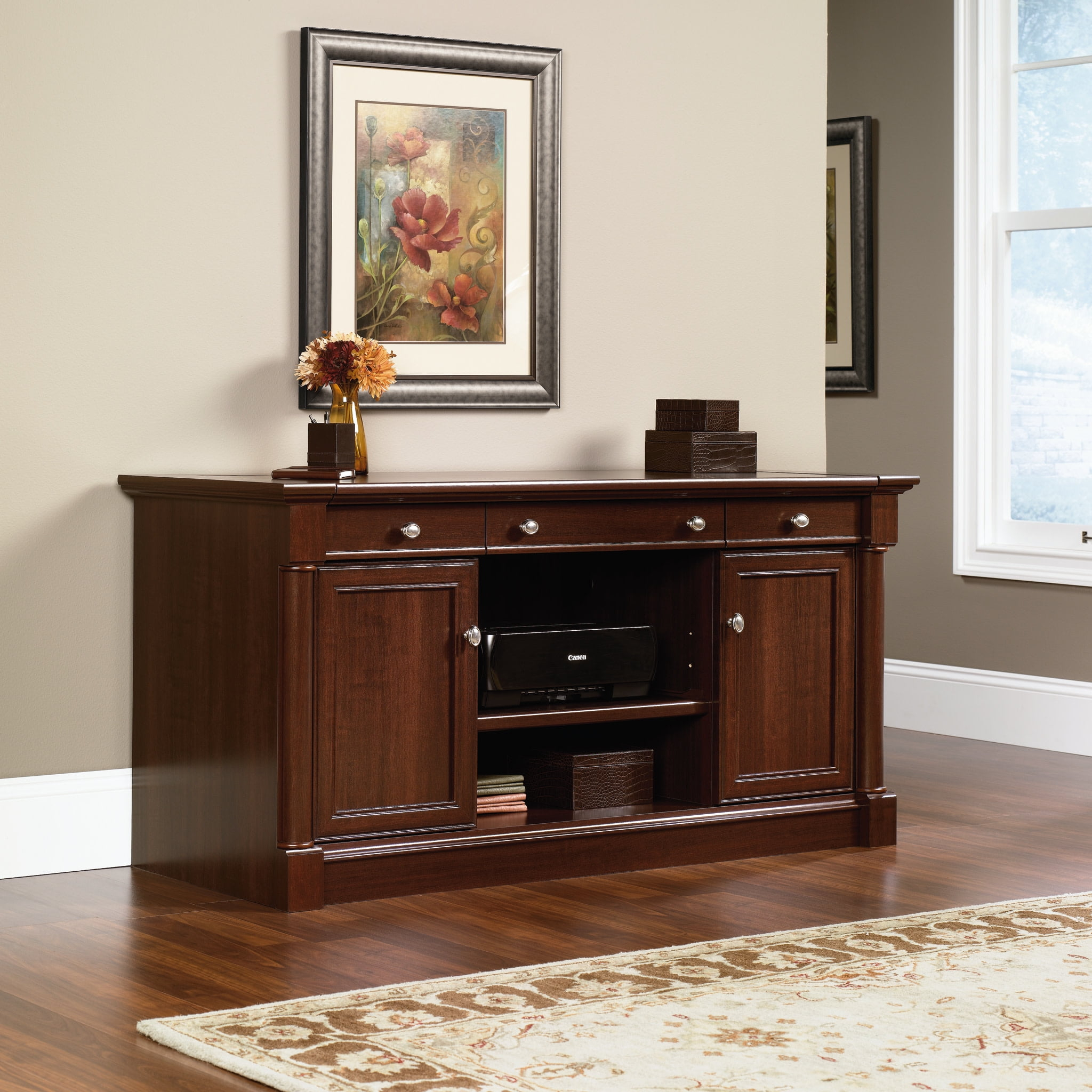 Sauder Palladia Credenza, Select Cherry Finish