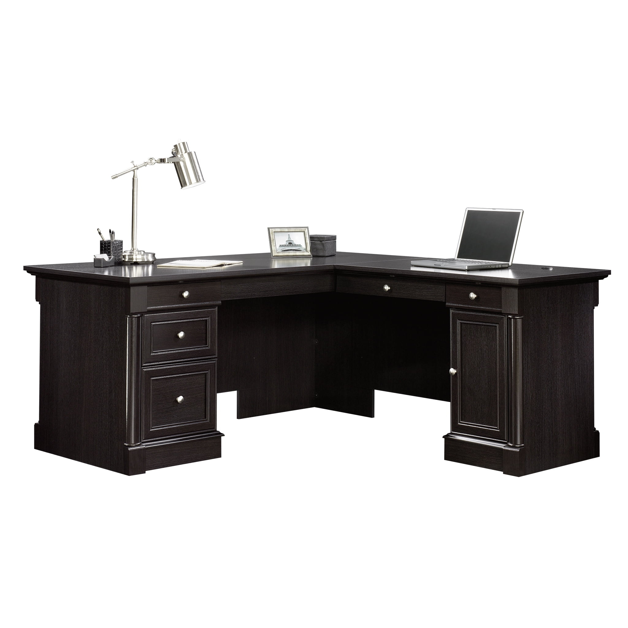 Sauder Palladia Engineered Wood L-Shaped Computer Desk in Wind Oak
