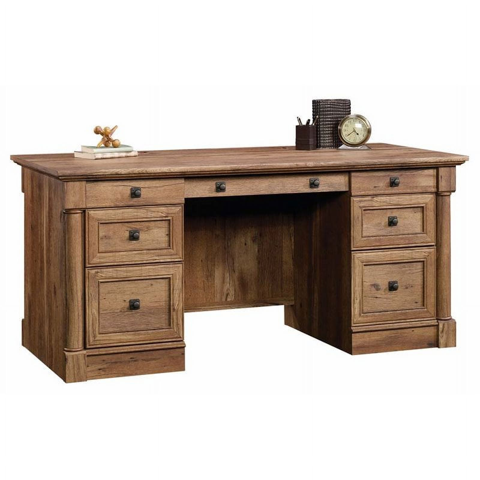 Sauder Palladia Executive Desk, Vintage Oak Finish