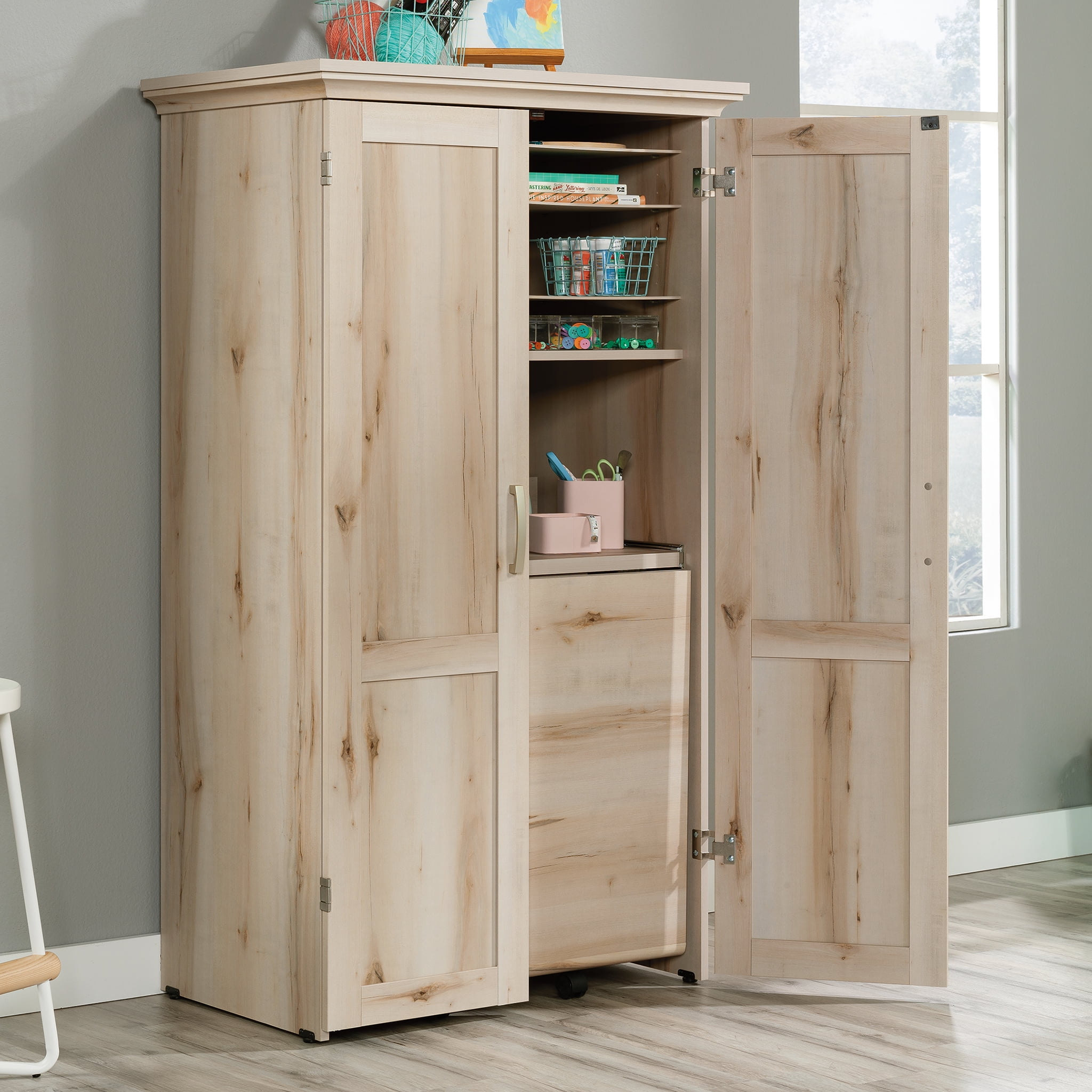 Sauder Select Engineered Wood Multi-Purpose Storage Armoire in Pacific Maple