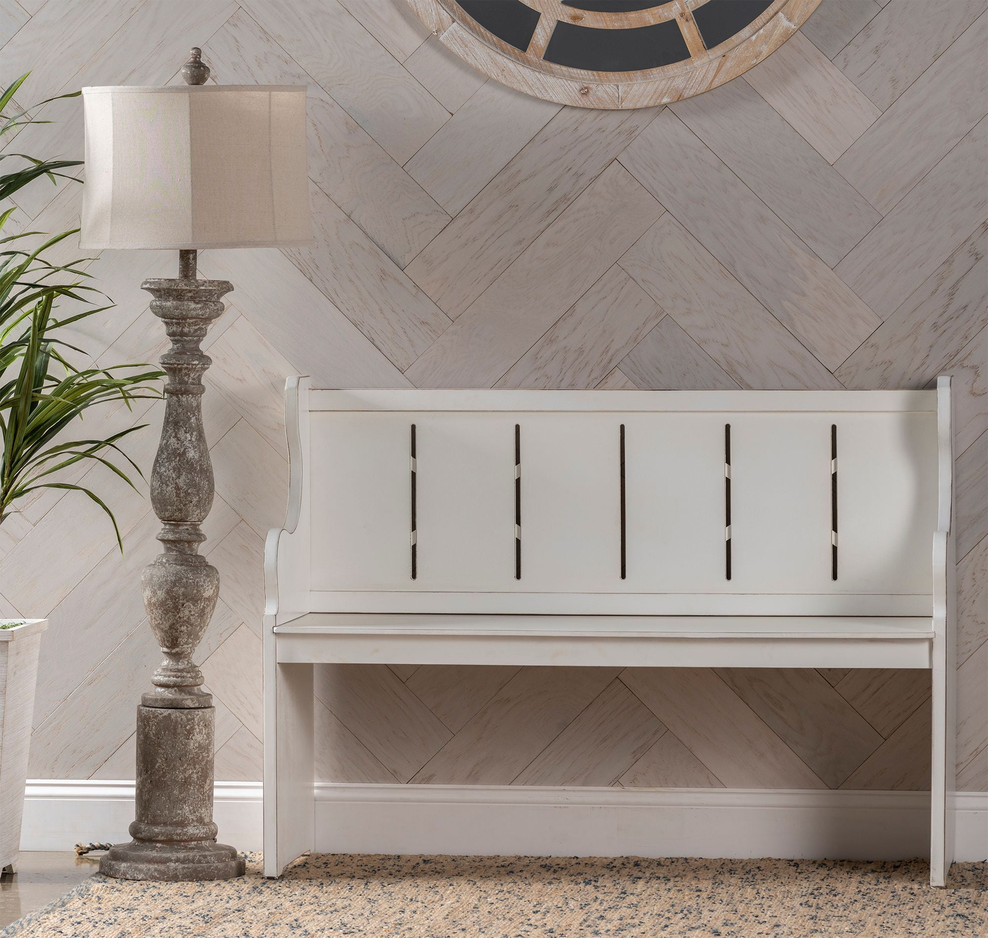 Savannah Fir Wood Church Bench, White