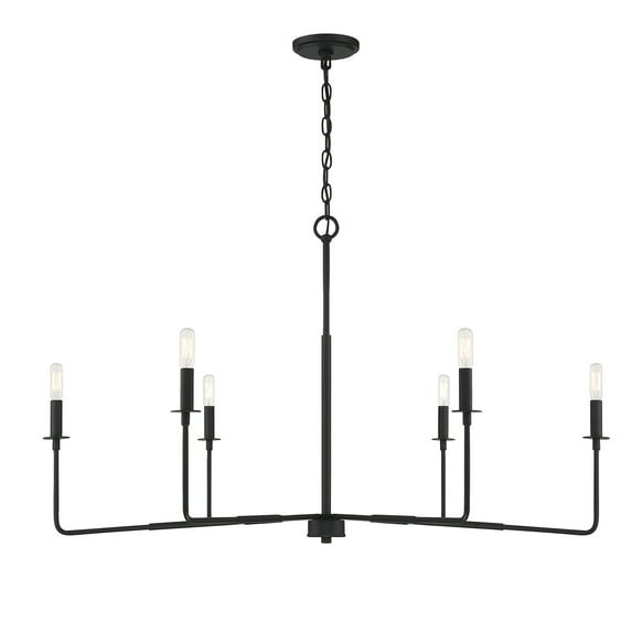 Savoy House Salerno 6 - Light Chandelier in  Matte Black