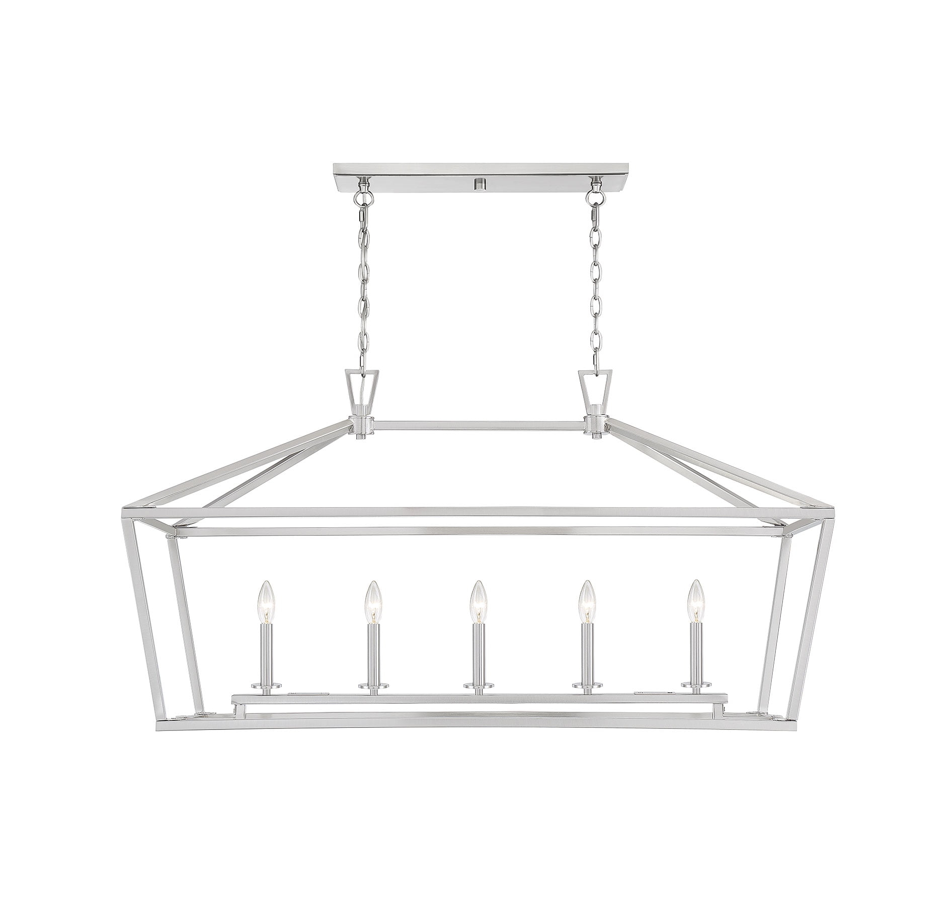 Savoy House 1-324-5-SN Townsend 5 Light Linear Chandelier in a Satin Nickel Finish (44" W x 23.5" H)