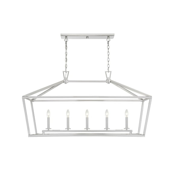Savoy House 1-324-5-SN Townsend 5 Light Linear Chandelier in a Satin Nickel Finish (44" W x 23.5" H)