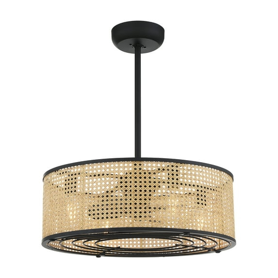 Astoria 4-Light Fan D'Lier in Matte Black