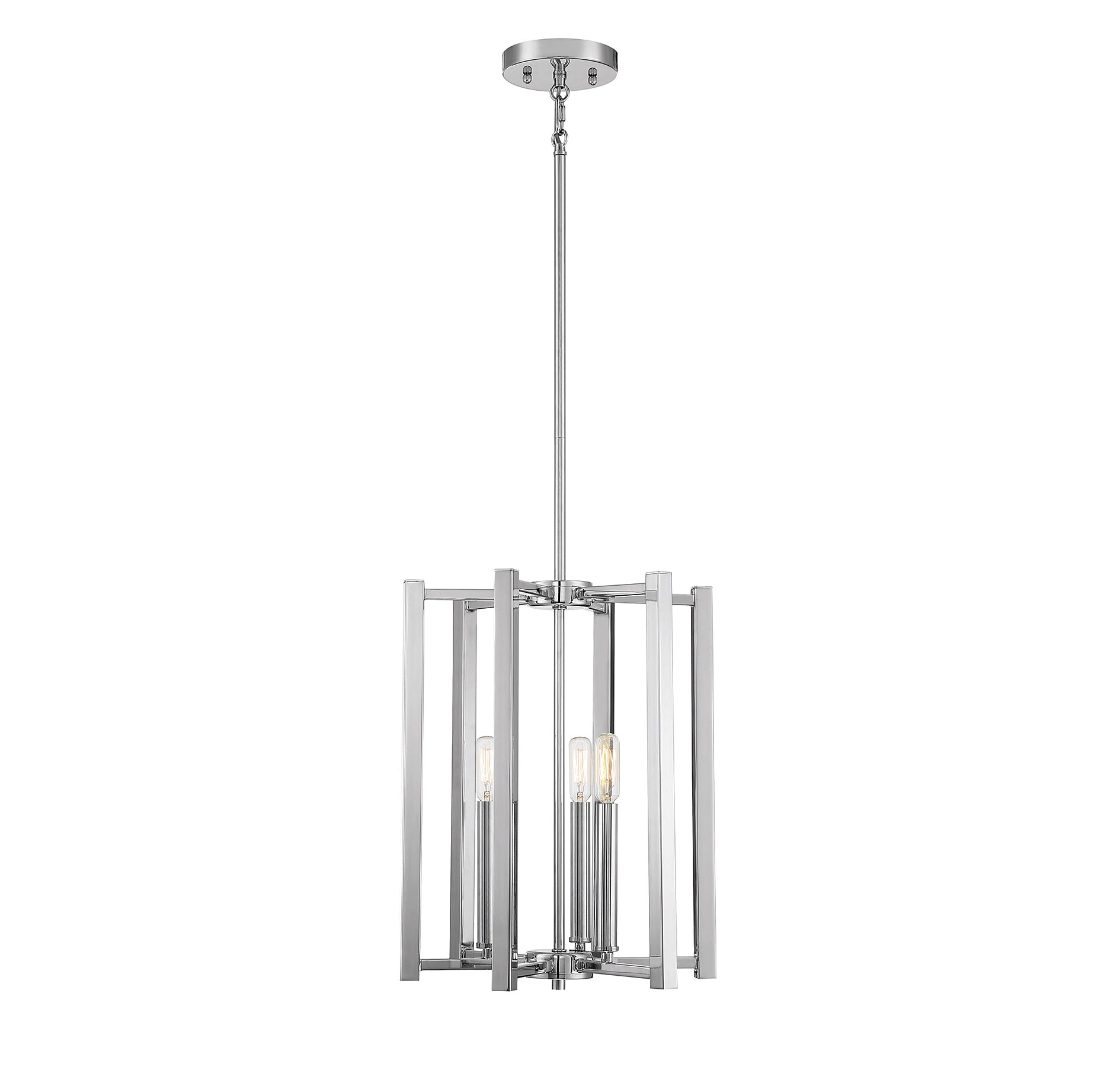 Polished Nickel Three Light Pendant from the Benson Collection