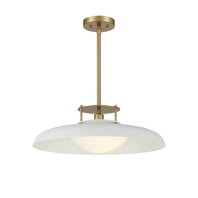 Savoy House Gavin 1 - Light Pendant in  White/Warm Brass