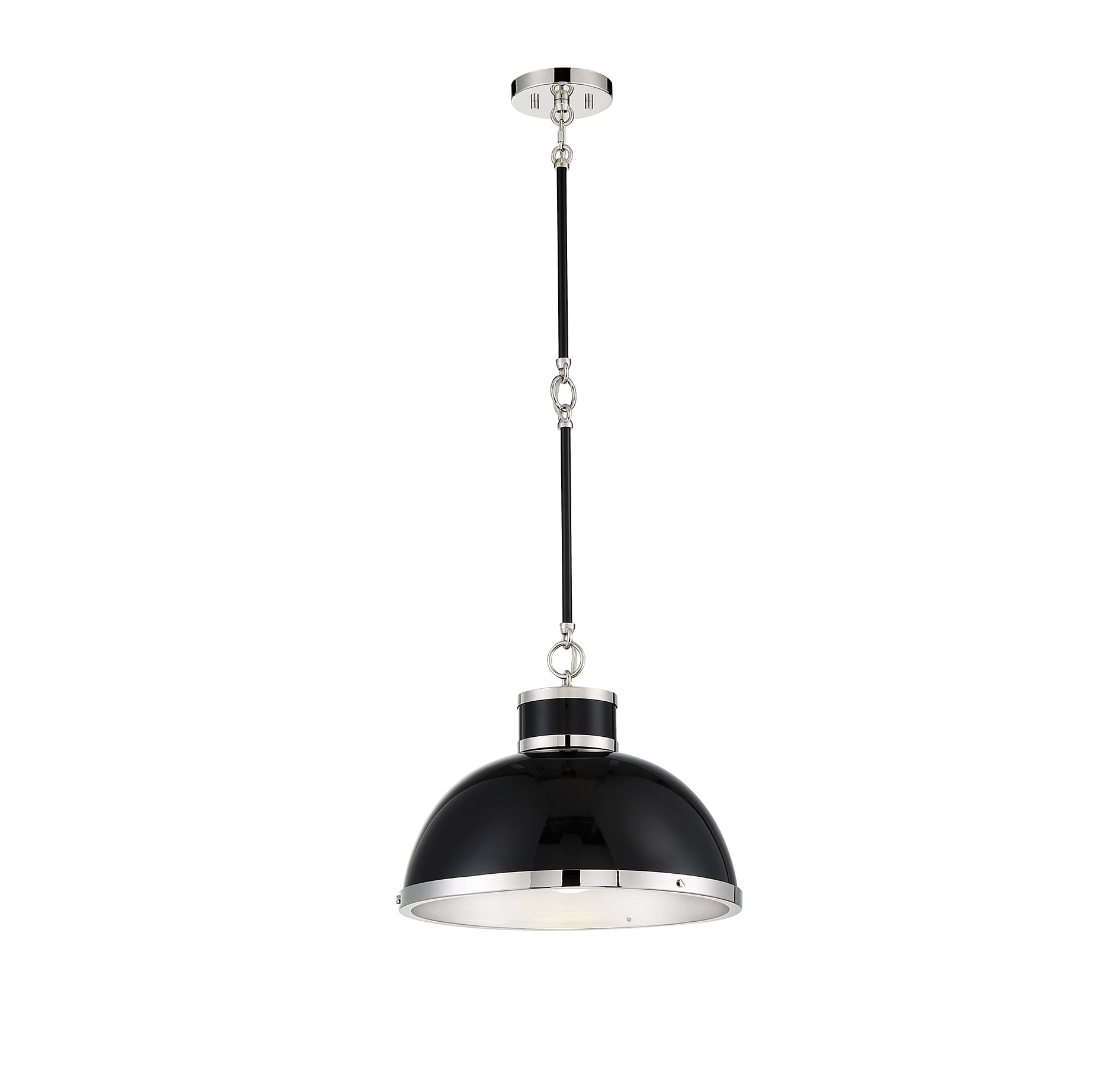 Savoy House Corning 1 - Light Pendant in  Black/Polished Nickel